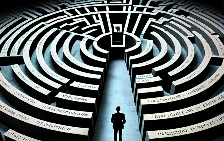 **

A dimly lit labyrinth with walls made of financial reports, codes of ethics, and legal documents. A lone figure in a business suit stands at a crossroads, contemplating which path to take. The maze represents the complexities of insider trading and the challenges of navigating ethical dilemmas in finance. The figure is looking for transparency and respect for confidentiality.

**