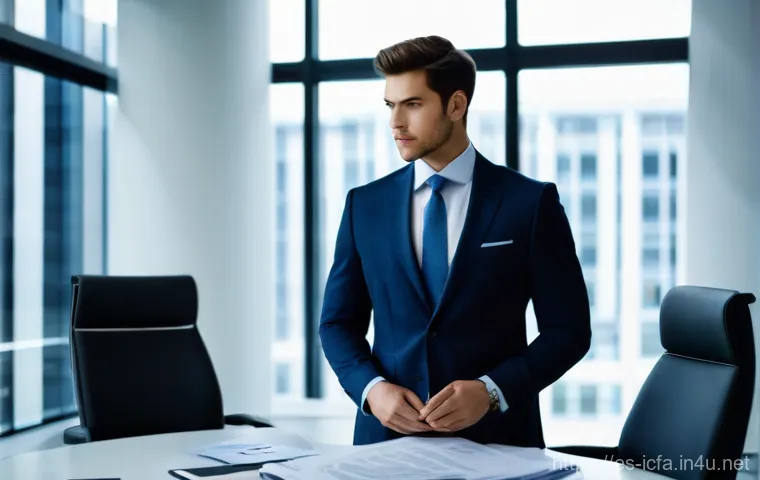 CFA 과목별 공부 전략 - **Prompt:** "A young, diverse financial professional, dressed in a sharp, modest business suit, stan...