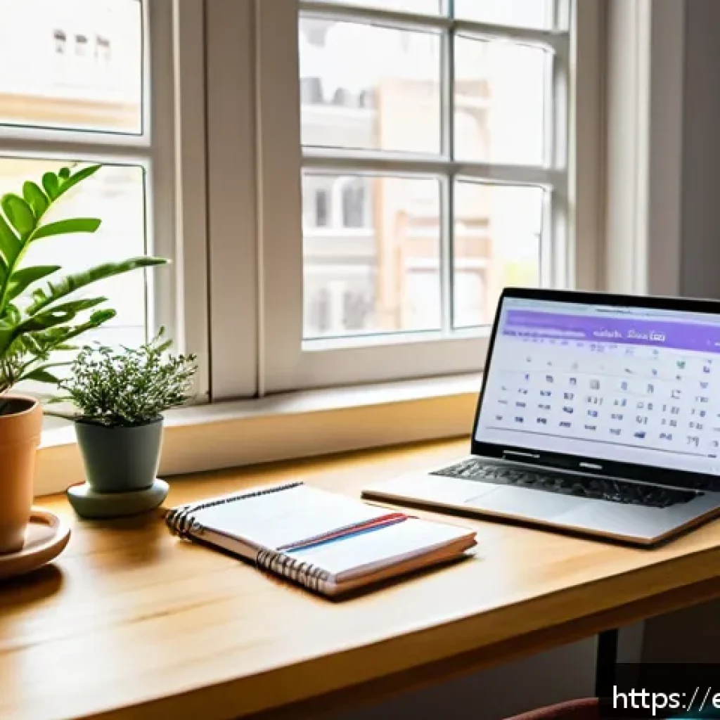 CFA 학습 계획 수립 - A well-organized study desk in a cozy, well-lit room with natural sunlight coming through a window. ...